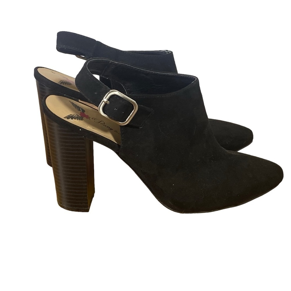 Penny loves Kenny Women's sz 10M Black Slingback pointed toe block heel Booties - Picture 3 of 11